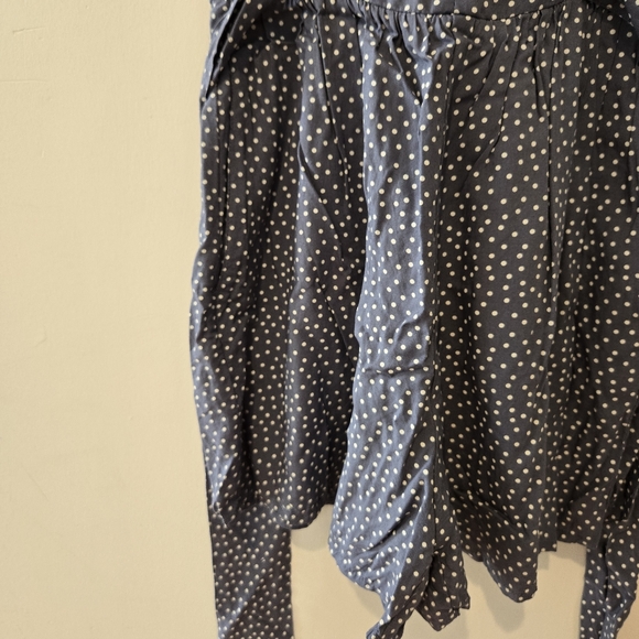 BNWOT Abercrombie and Fitch blue grey polka dot tie waist romper xxs - Picture 6 of 9